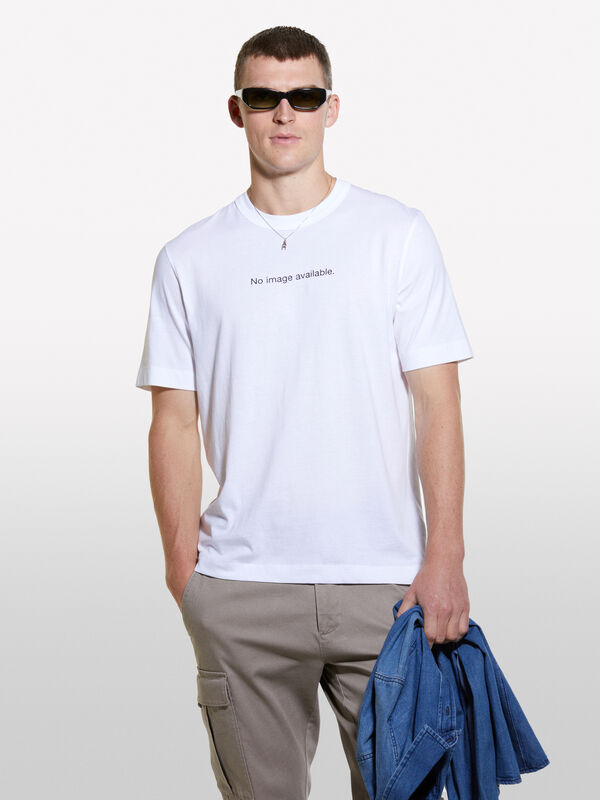 T-shirt blanc à imprimé lettering en 100 % coton bio - t-shirts à manches courtes pour homme | Sisley