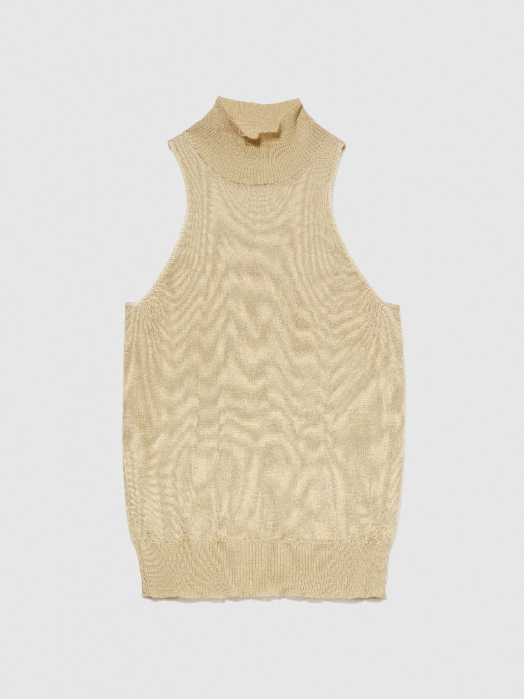 Pull col montant en maille Or Sisley