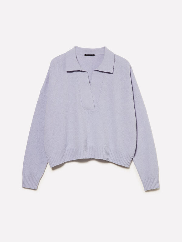 Polo en maille - pulls col en v pour femme | Sisley