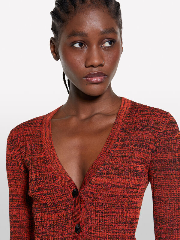 Gilet rouge en maille - cardigans pour femme | Sisley