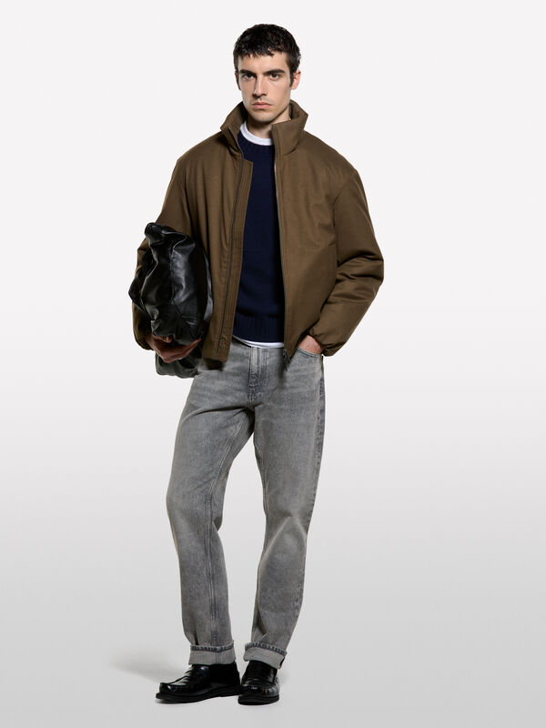 Pull &agrave; col rond en laine m&eacute;lang&eacute;e - pulls col rond pour homme | Sisley