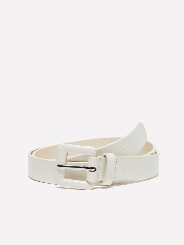 Ceinture blanche avec boucle brillante - ceintures pour femme | Sisley