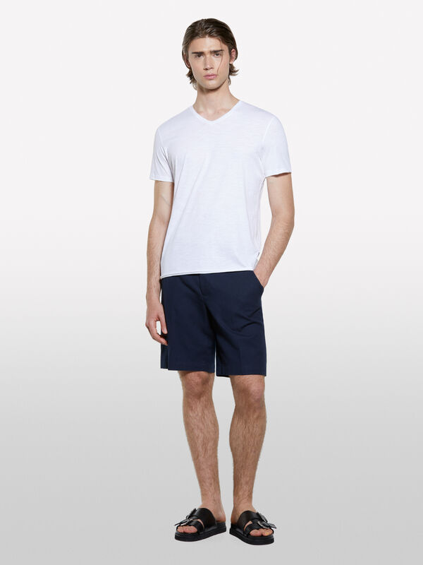 Bermuda coupe classique bleu foncé - shorts pour homme | Sisley