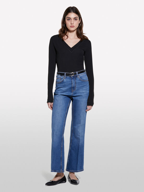Jean bootcut bleu - jeans bootcut et évasés pour femme | Sisley