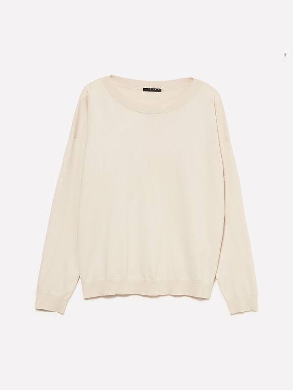 Pull beige à encolure bateau - pulls à encolure bateau pour femme | Sisley