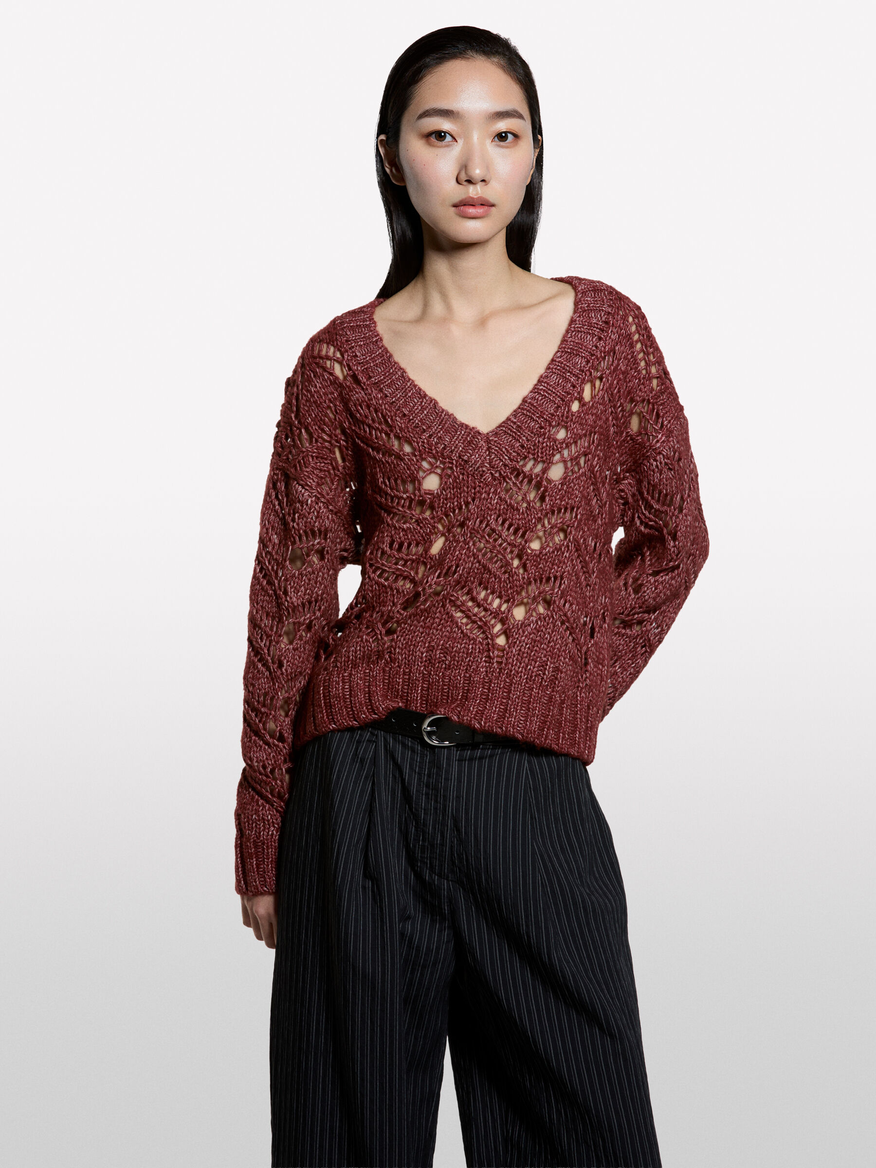 V NECK SWEATER L/S Femme image number null