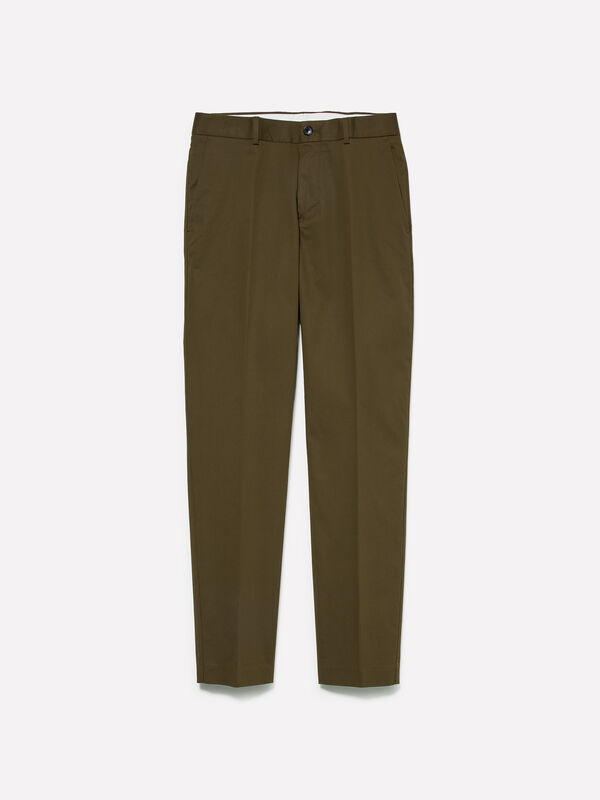 Pantalon slim vert olive coupe confort - pantalons slim pour homme | Sisley