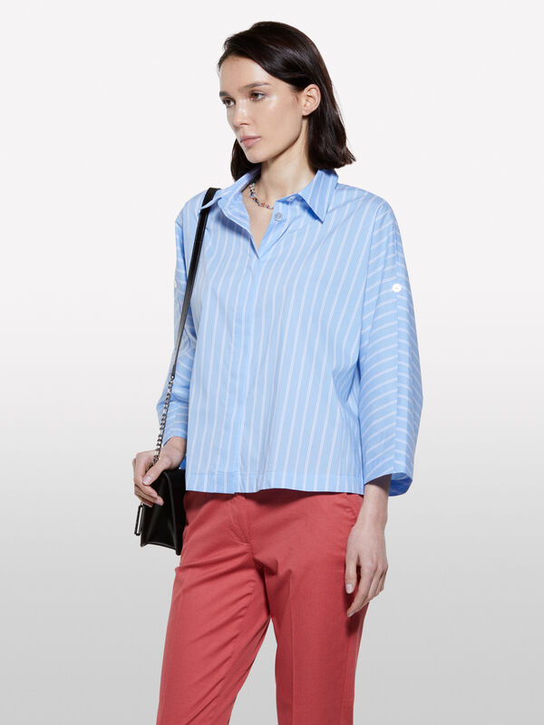 Chemise bleu clair rayée - chemises pour femme | Sisley