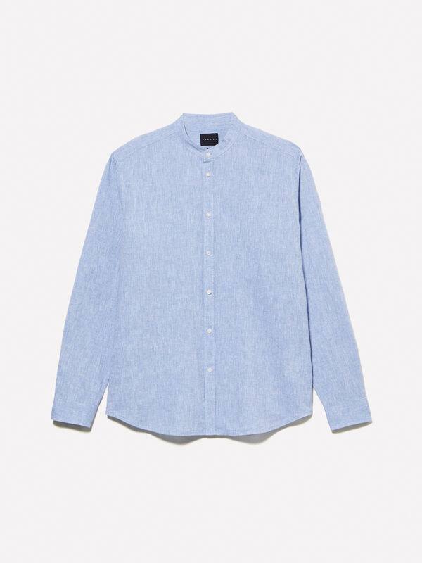 Chemise mandarin bleu clair Chemise mandarin bleu clair - chemises regular pour homme | Sisley