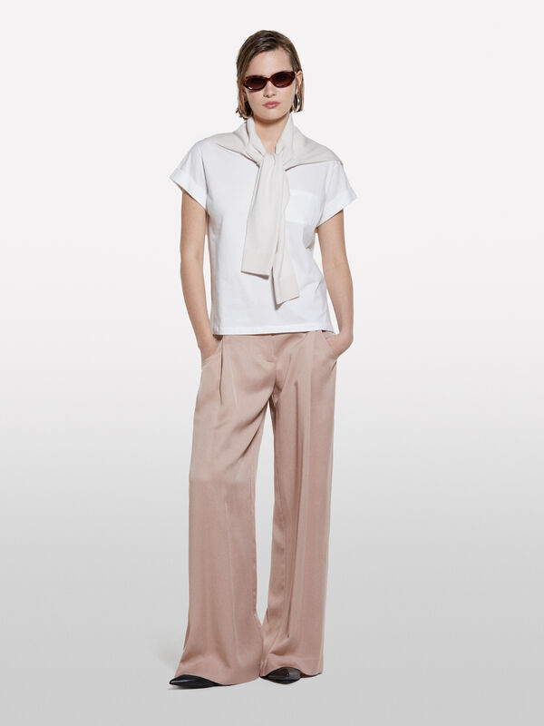 T-shirt blanc avec poche - t-shirts à manches courtes pour femme | Sisley