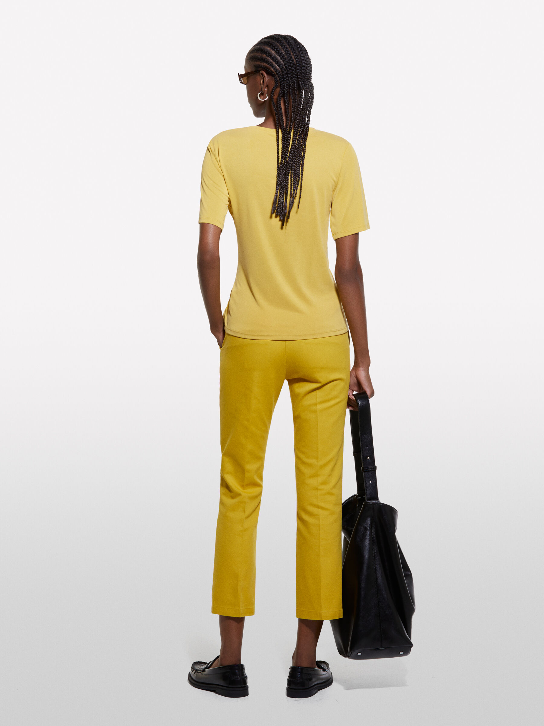 Pantalon slim jaune moutarde Moutarde Sisley