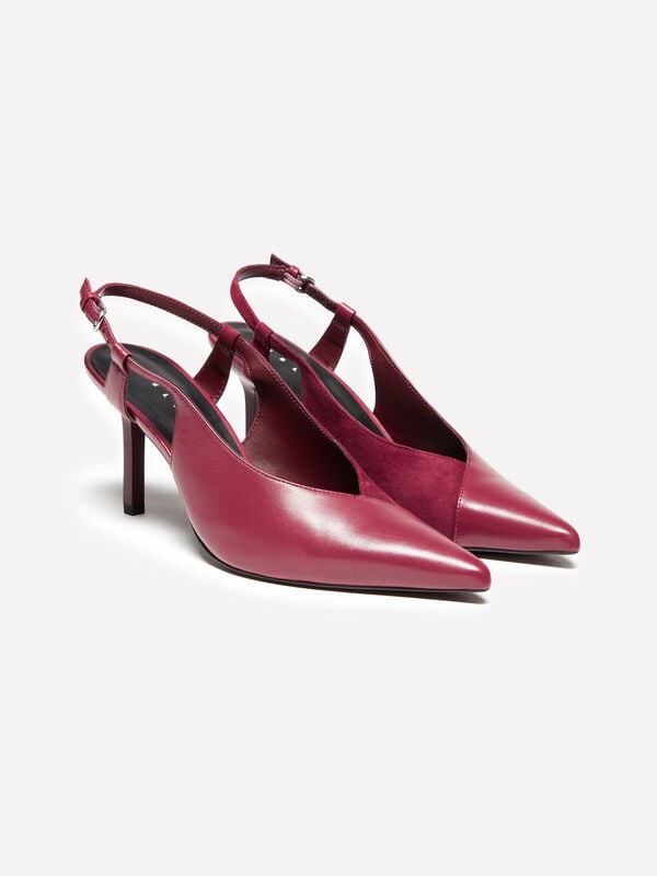 Escarpins bordeaux 100% cuir - chaussures à talon femme | Sisley