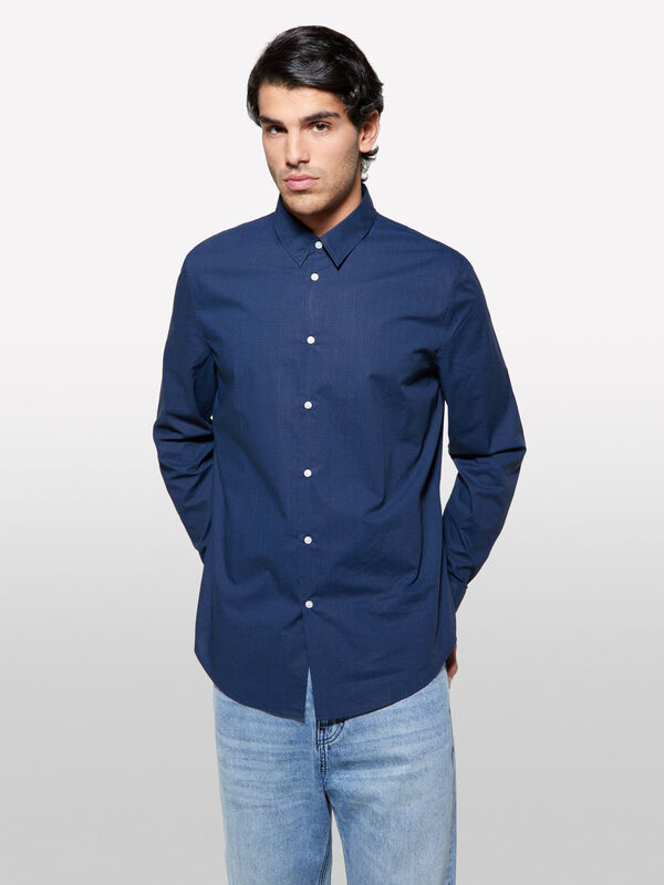 Chemise ajustée imprimée bleue - chemises ajustées pour homme | Sisley