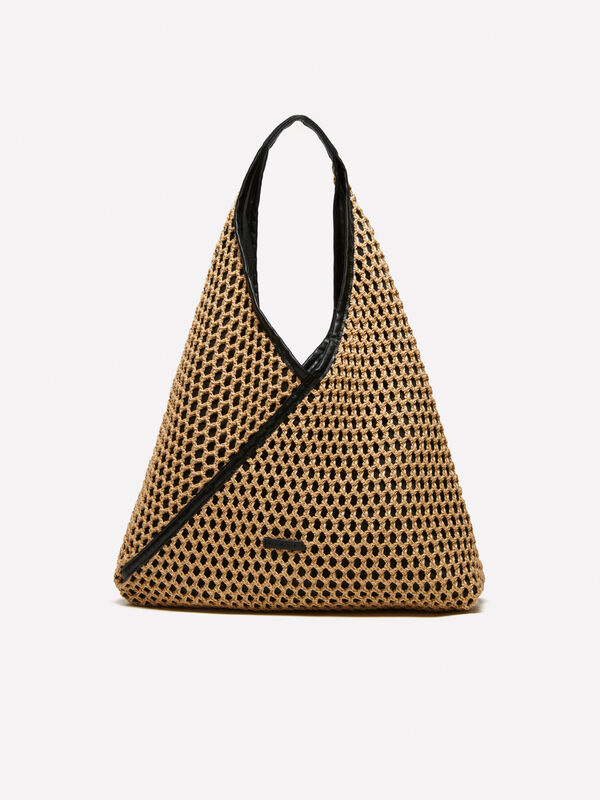 Sac maxi effet crochet beige - sacs cabas pour femme | Sisley