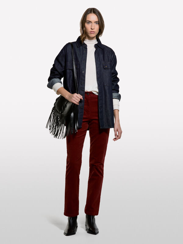 Col roulé côtelé double - pulls col rond pour femme | Sisley