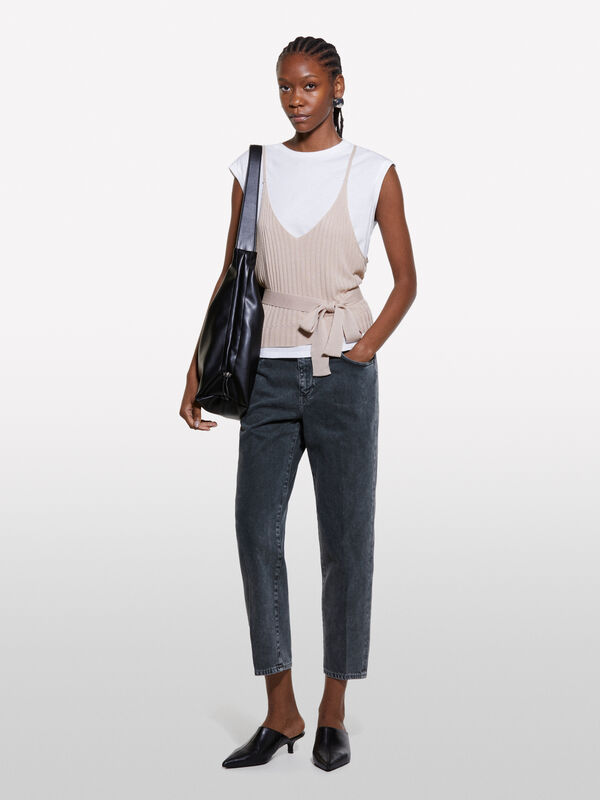Jeans boyfriend gris - jeans mom et boyfriend pour femme | Sisley