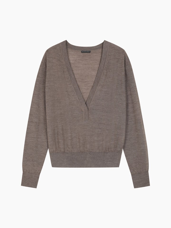 V NECK SWEATER L/S Femme