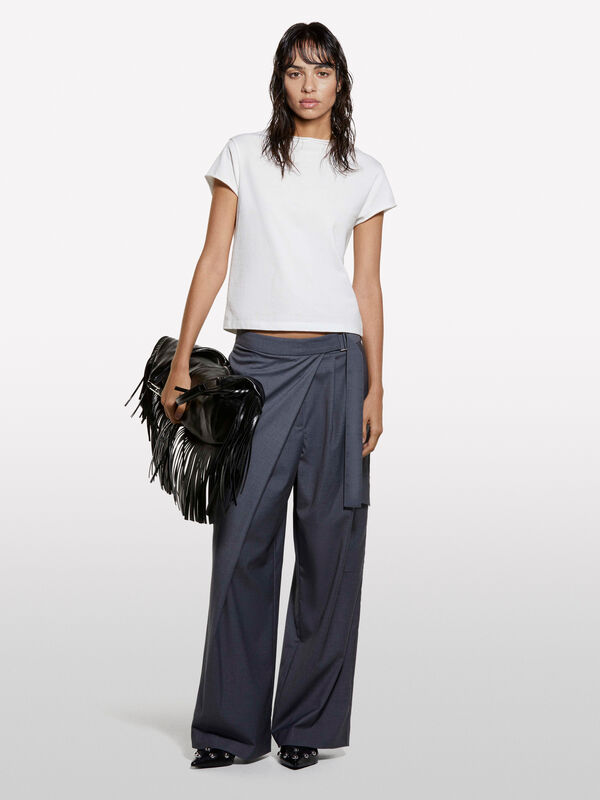 T-shirt blanc avec col licou T-shirt blanc avec col licou - t-shirts à manches courtes pour femme | Sisley