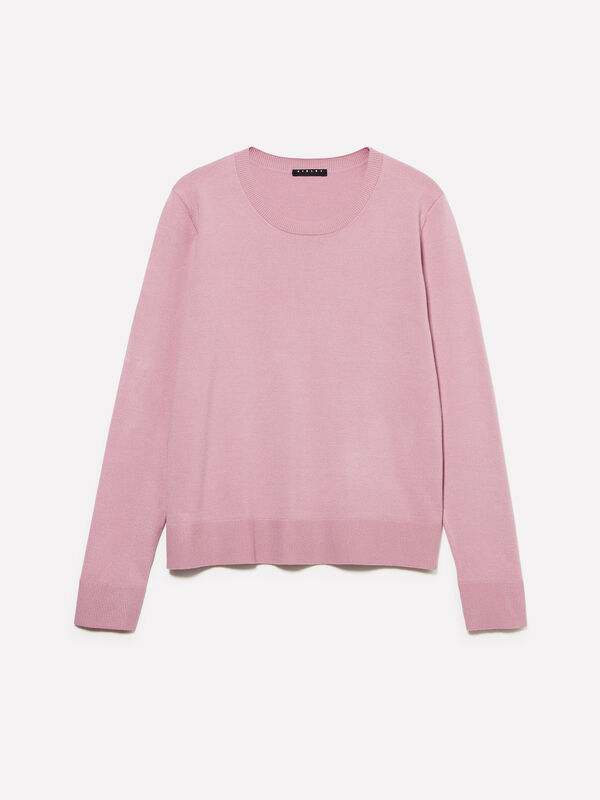 Pull ras du cou mauve - pulls col rond pour femme | Sisley