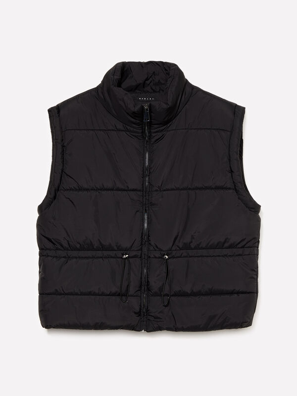gilet matelassé noir - vestes et doudounes sans manches pour femme | Sisley