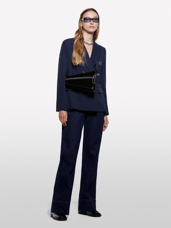 Blazer bleu foncé avec boutons dorés Blazer bleu foncé avec boutons dorés - blazers pour femme | Sisley