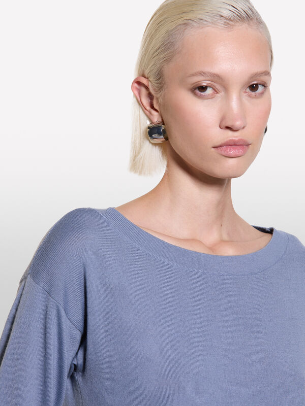 Pull gris à encolure bateau - pulls à encolure bateau pour femme | Sisley
