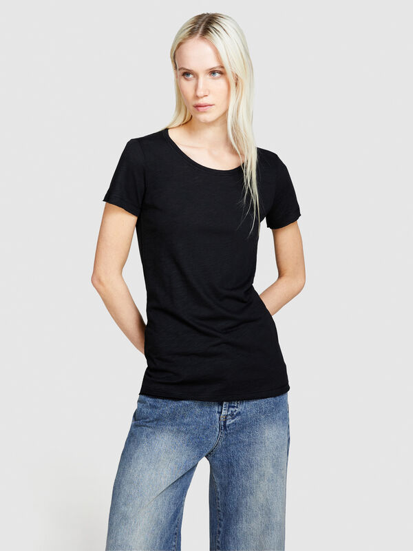 T-shirt à col rond - t-shirts à manches courtes pour femme | Sisley
