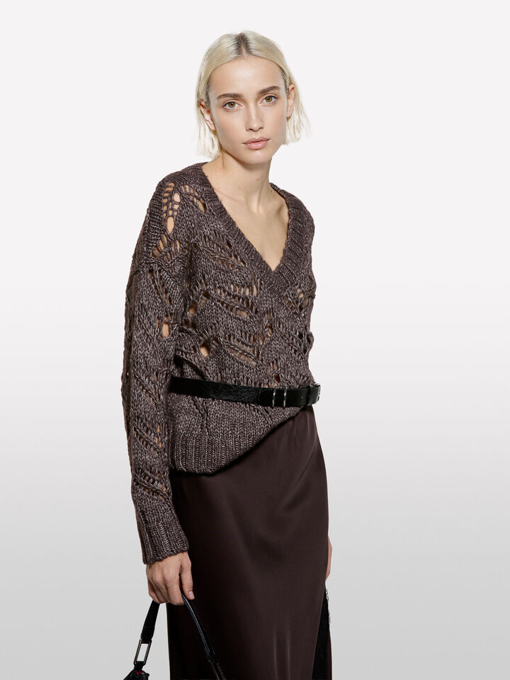 V NECK SWEATER L/S Femme