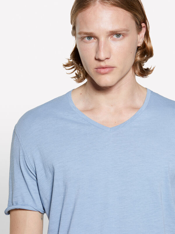T-shirt coupe slim bleu clair - t-shirts à manches courtes pour homme | Sisley