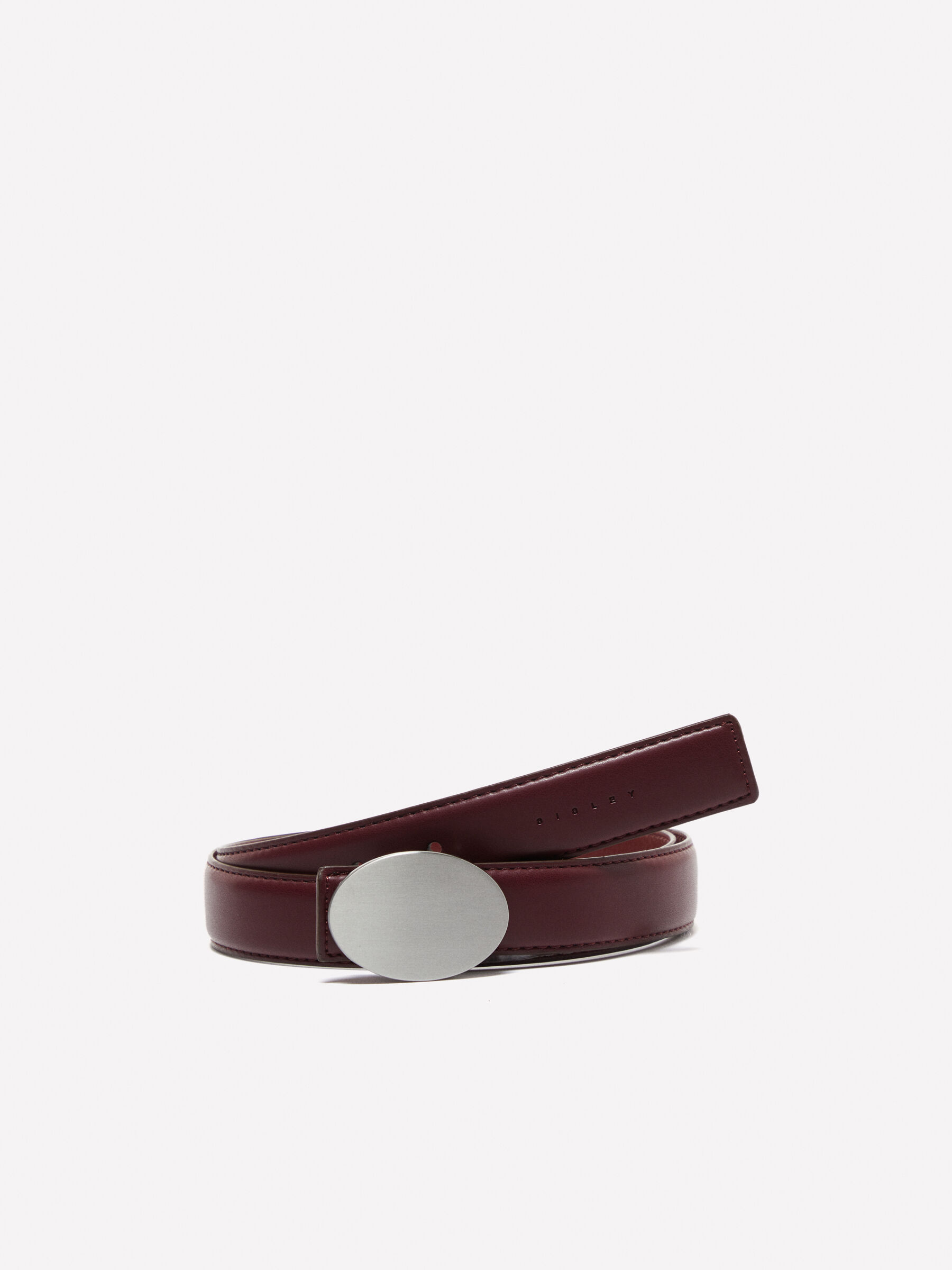 Ceinture bordeaux a boucle ovale Bordeaux Sisley