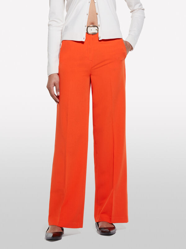 Pantalon palazzo orange - pantalons palazzo pour femme | Sisley