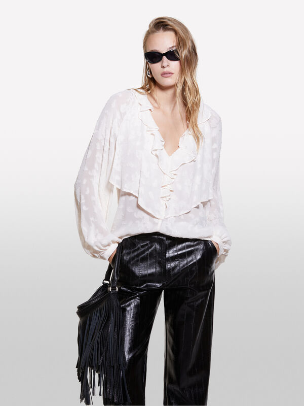 Blouse à volants et détails ruchés - blouses pour femme | Sisley