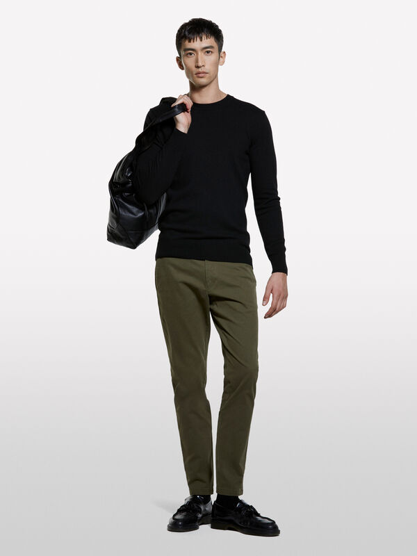 Pantalon chino vert olive - pantalons chinos pour homme | Sisley