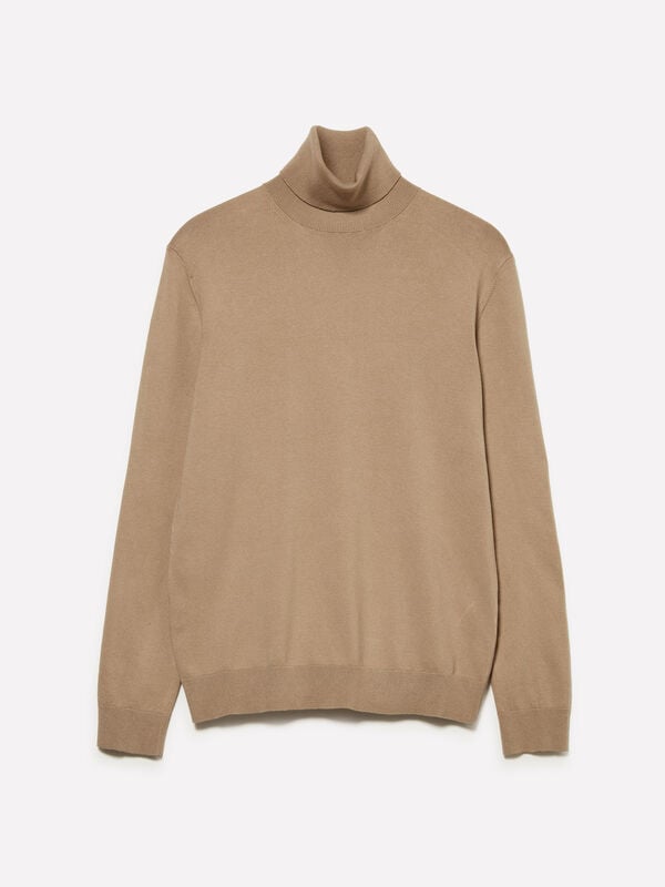 Pull gris tourterelle à col montant - pulls col montant pour homme | Sisley
