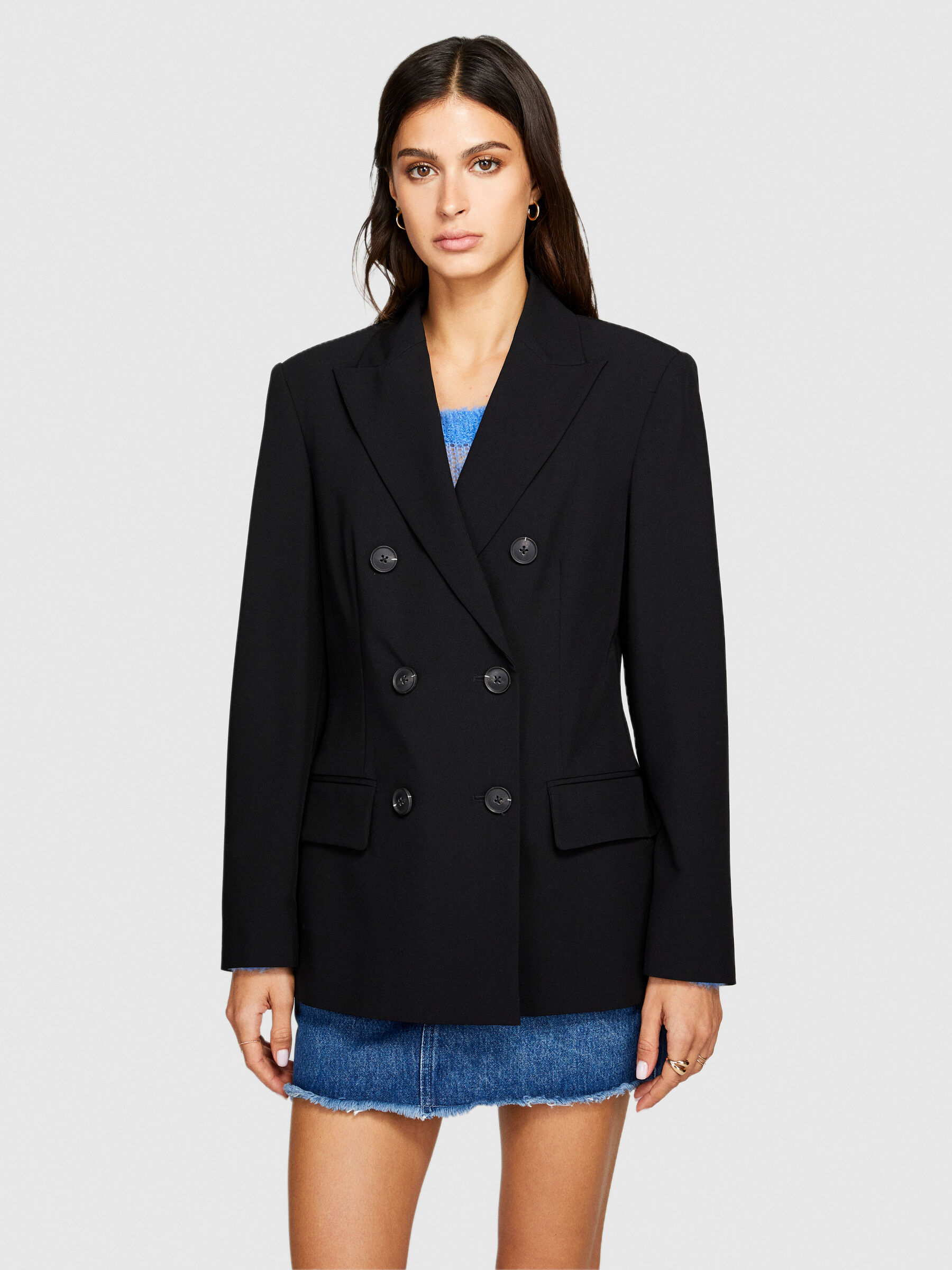 Blazer double boutonnage Noir Sisley