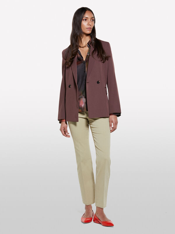 Pantalon évasé vert militaire - pantalons évasés pour femme | Sisley