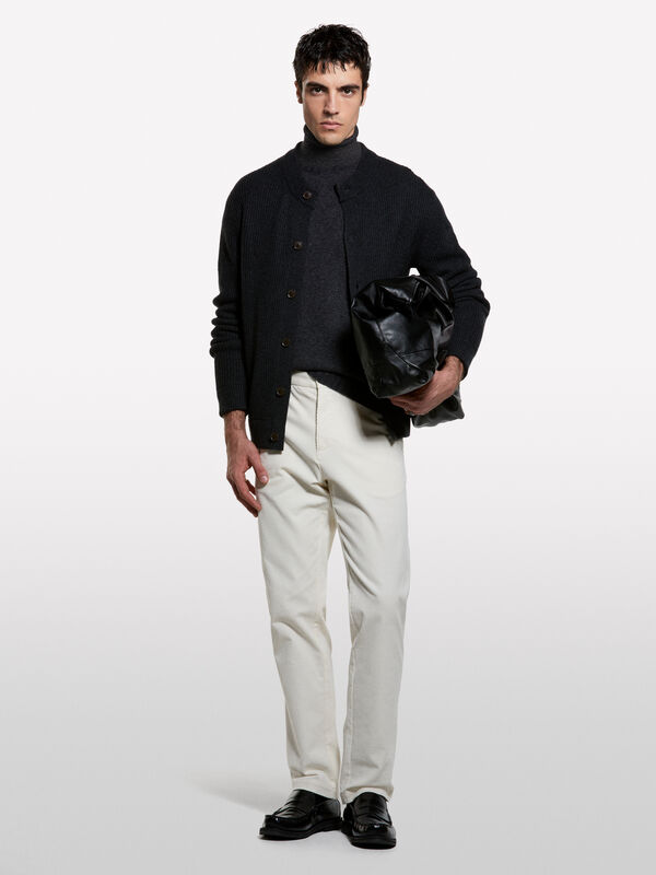 Pull &agrave; col rond en laine m&eacute;lang&eacute;e - pulls col rond pour homme | Sisley