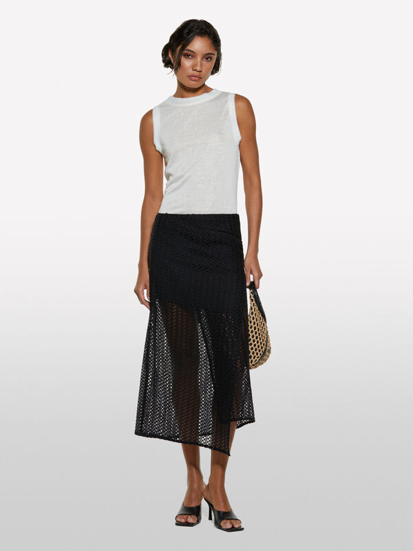 Débardeur blanc coupe classique - hauts pour femme | Sisley