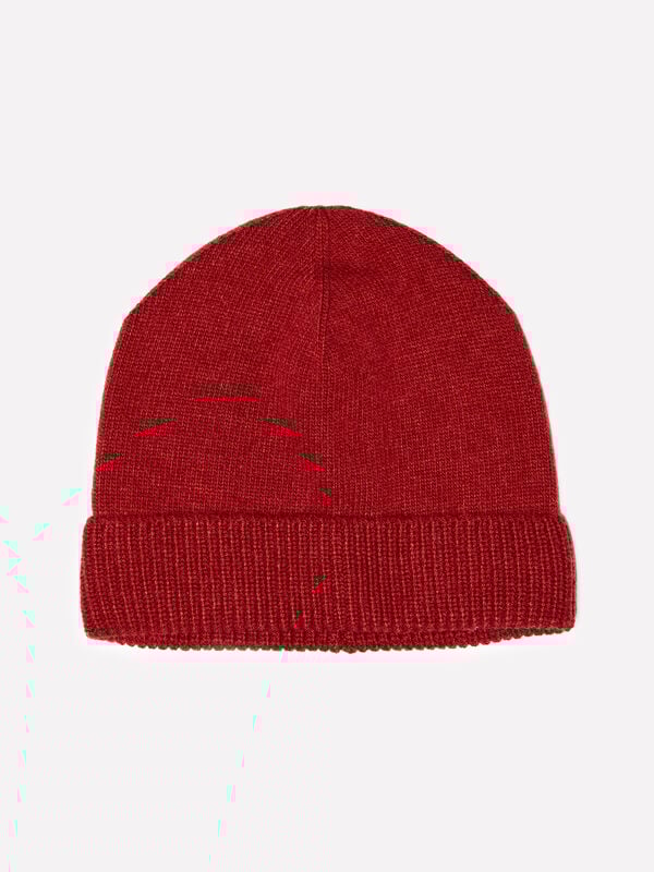 Bonnet en mélange de cachemire rouge brique Bonnet en mélange de cachemire rouge brique - chapeaux pour femme | Sisley