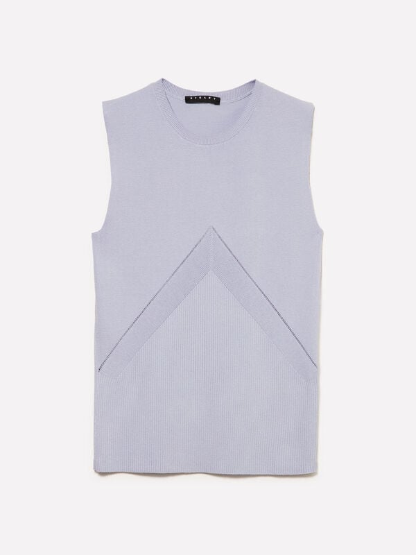 Haut en maille c&ocirc;tel&eacute;e - hauts pour femme | Sisley