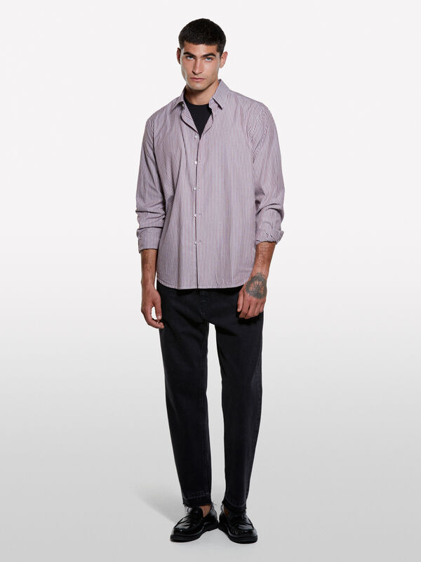 Chemise rose teinte en fil - chemises regular pour homme | Sisley