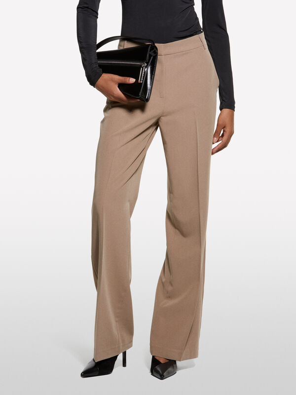 Pantalon palazzo marron - pantalons palazzo pour femme | Sisley