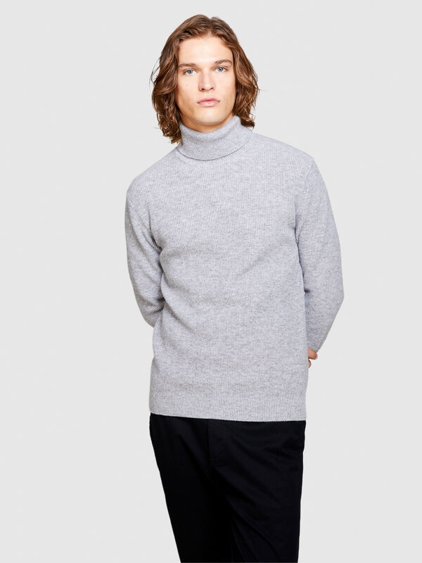 Pull coupe regular à col montant Homme
