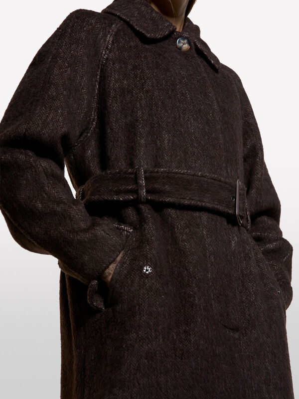 Manteau long à chevrons - manteaux pour femme | Sisley