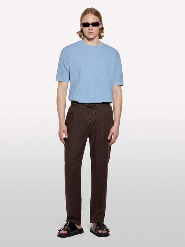T-shirt bleu clair à manches courtes - t-shirts à manches courtes pour homme | Sisley