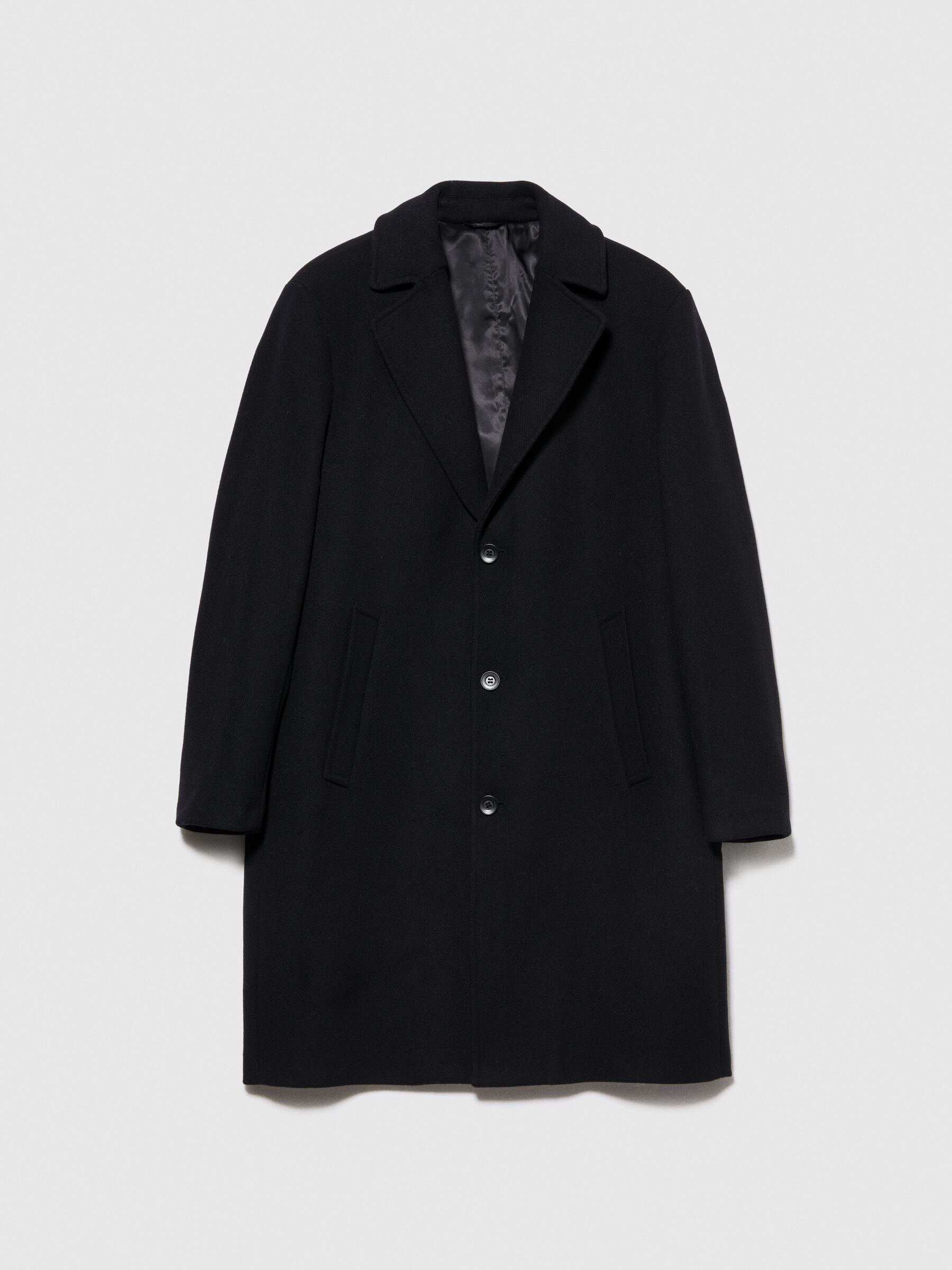 Manteau coupe regular Noir Sisley