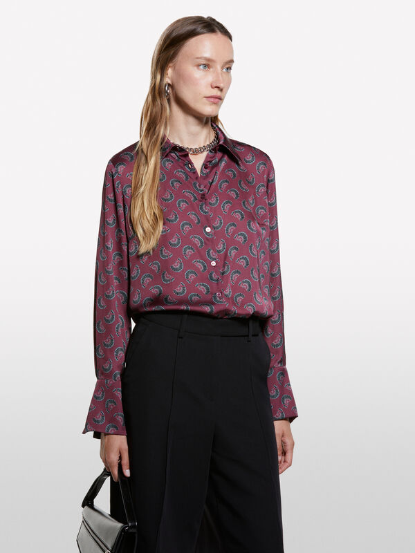 Chemise en satin imprimé blush - chemises pour femme | Sisley