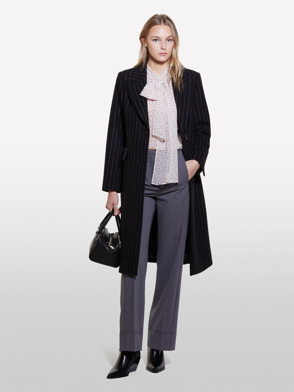 Manteau rayé gris foncé - manteaux pour femme | Sisley