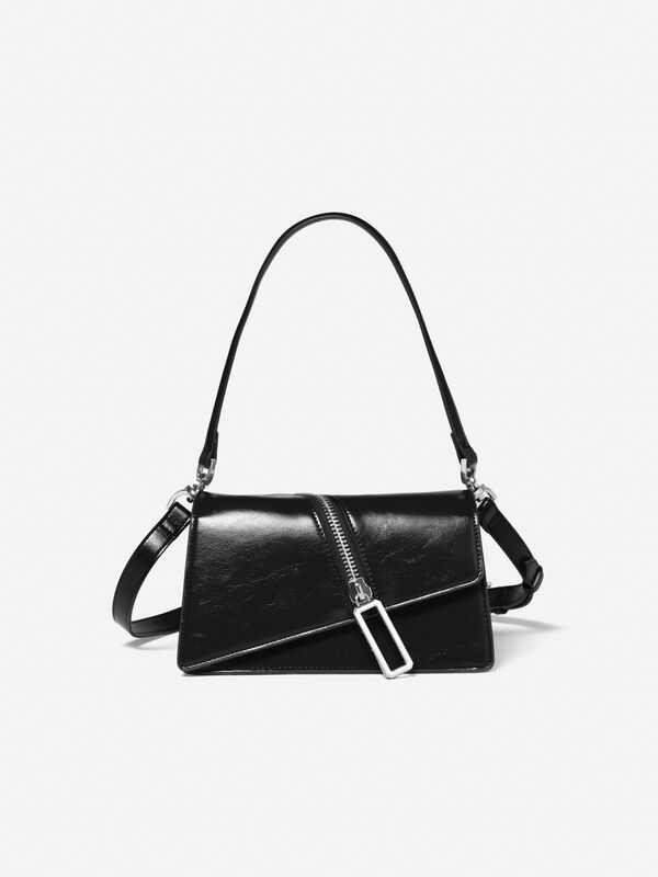 Black bag with zipper - sacs à bandoulière et porté épaule pour femme | Sisley
