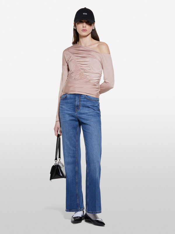 T-shirt froncé marron - hauts pour femme | Sisley